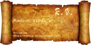 Radics Virág névjegykártya
