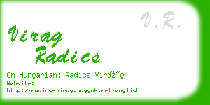 virag radics business card